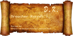 Drescher Kornél névjegykártya